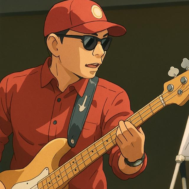 Wachjoedi, owner Elsava Music, memainkan bass